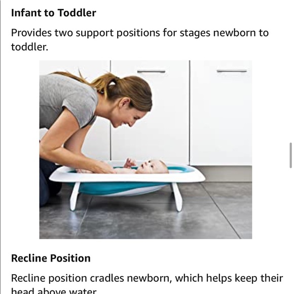 Boon bathtub adjustable collapsible designer. Recline/Sit Up Infant/Toddler - Picture 13 of 14